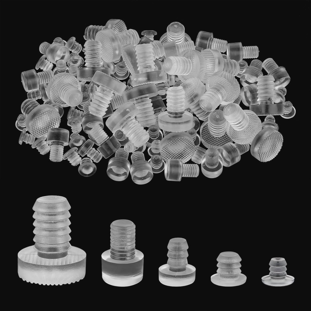 100 Stuks Rubber Noppen voor Glasplaten - Antislip Tafelbumpers in 5 Maten voor Geluidsdemping