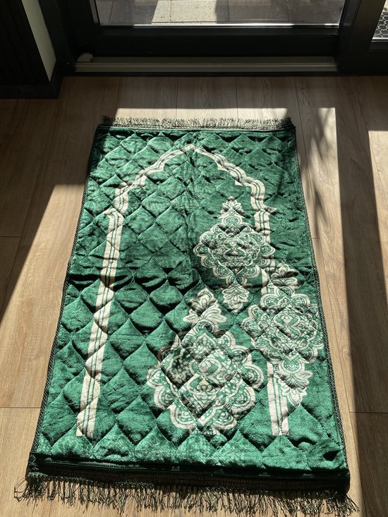 Geschenkset Bruin met Pelus Gebedskleed, Kristal tasbih en Velvet Kora