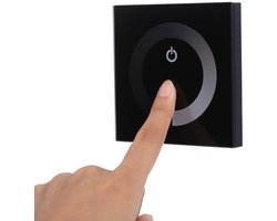 Touch Panel Dimmer - Single Color - Wall Switch Controller - LED Light Strip - DC 12V‑24V - Zwart