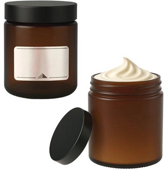 Amber glazen lege doos - 6 stuks potjes crèmepotje 30 ml/50 ml