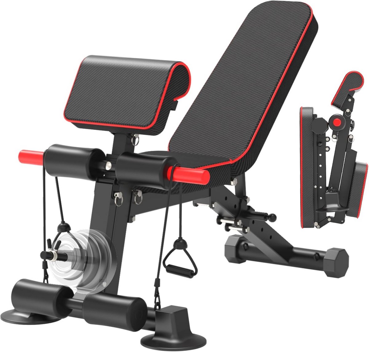 Verstelbare Opvouwbare Halterbank voor Thuisgym - Multifunctionele Fitness Bench voor Volledige Lichaamstraining