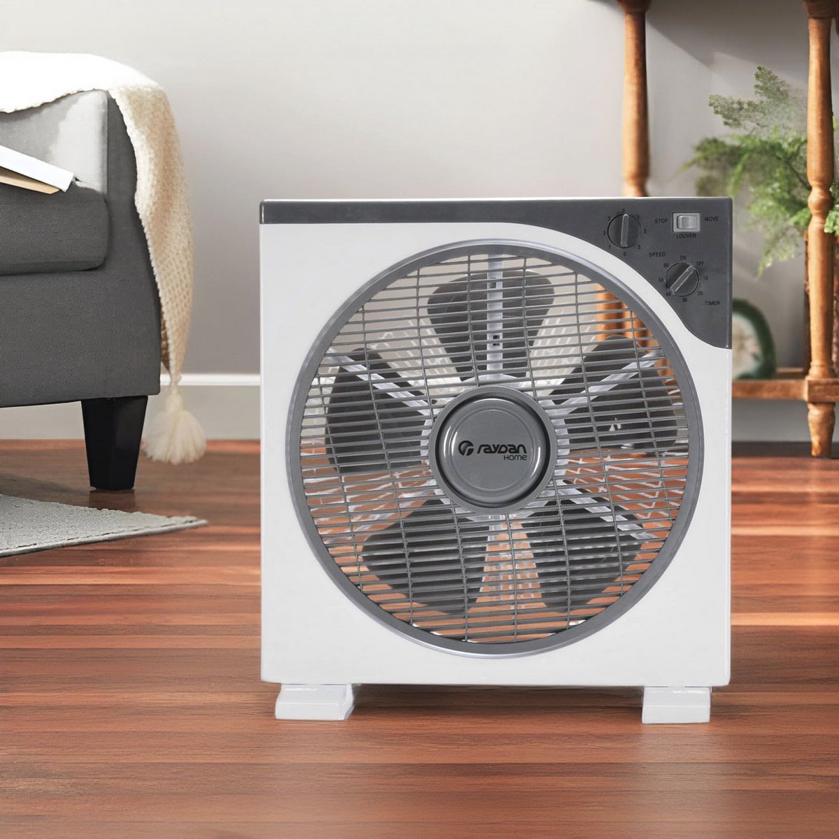 Vloerventilator met Timer en 3 Snelheden - 30 cm, 50 W, Draagbaar voor Thuisgebruik