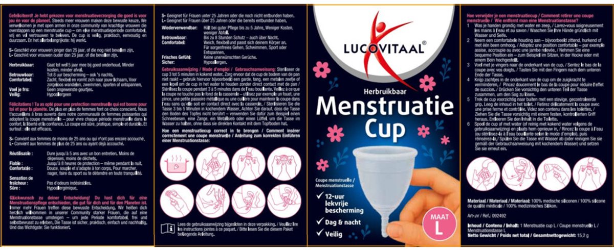 Lucovitaal Menstruatie cup maat b