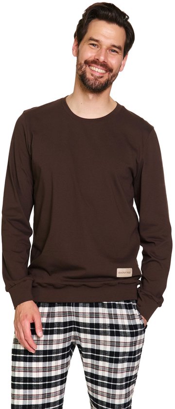 Pyjama homme Doctor Nap en flanelle de Katoen, assorti pour l'hiver et Noël, motif Brownie, référence PMB.7334, XXL