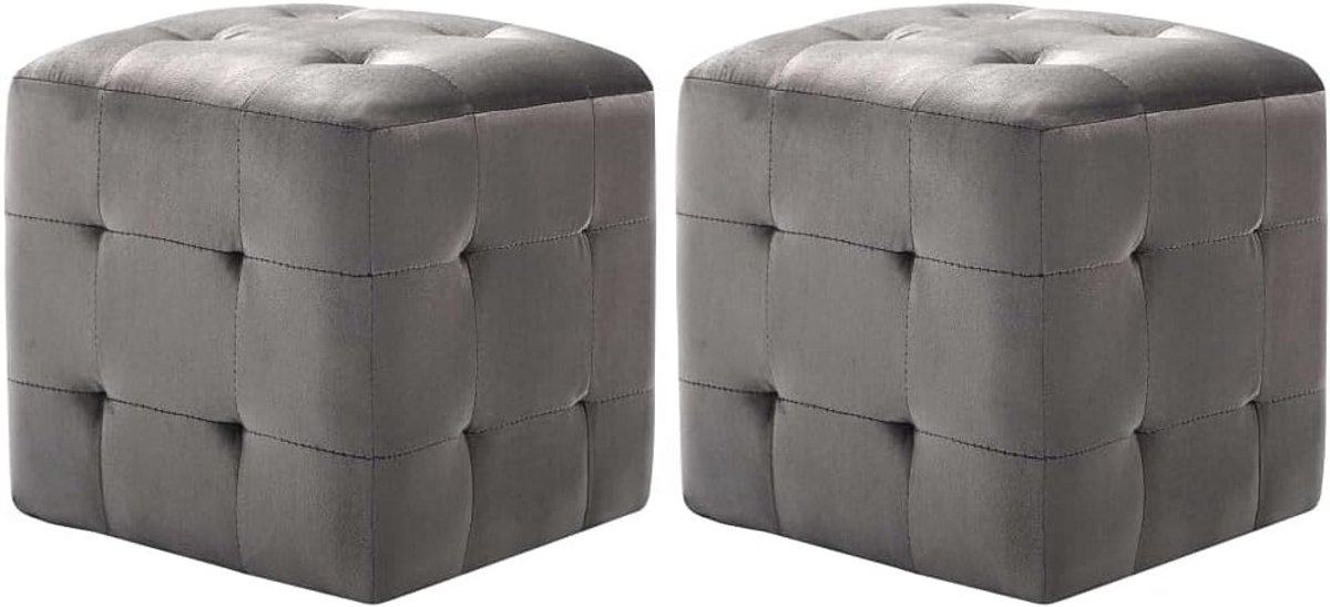 Set van 2 Fluwelen Poefs - Comfortabele Hocker voor Elke Interieurstijl