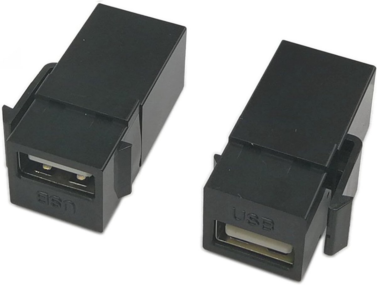 USB 2.0 Keystone Jack Inserts - Vrouwelijke naar Vrouwelijke USB Adapters (2-Pack)