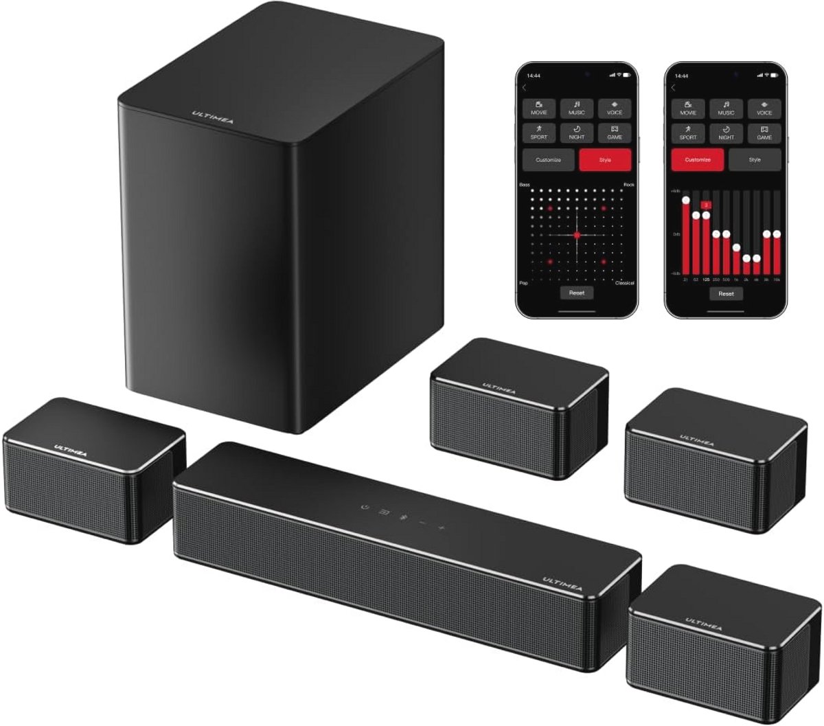 7.1 Soundbar voor TV met Draadloze Subwoofer en Virtueel Surround Geluid