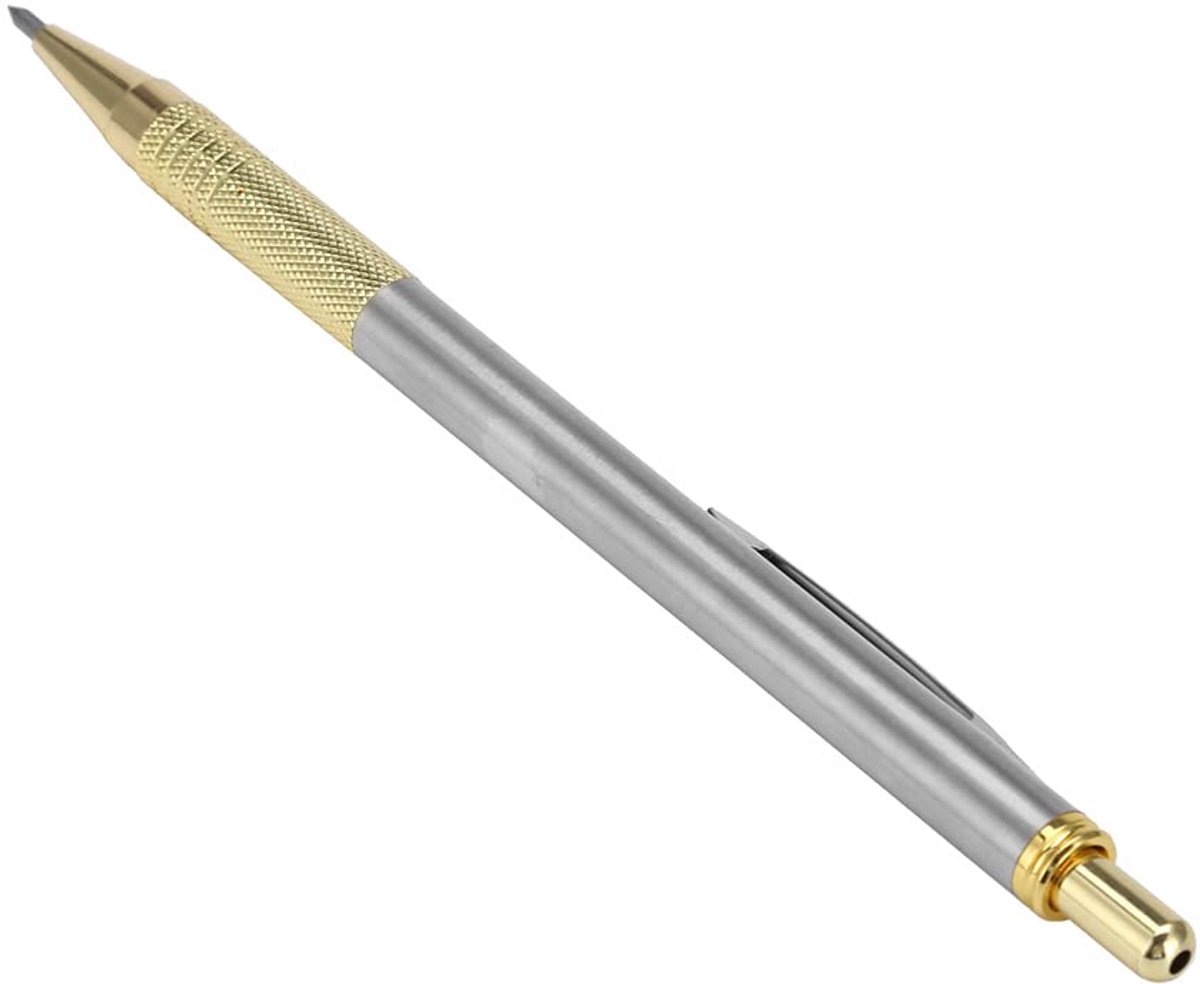 Tipped Scrib Glass Cutter - Scratch Pen - Metal Cutting - Lettering Pen - Engraver - Tool Silver (Gold)