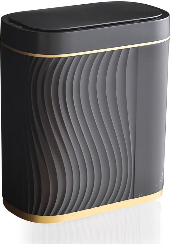 Poubelle Design Noir Poubelle Intelligente TsoLay 20L - Ouverture Automatique Par Capteur - Étanche - Noir Corbeille Sensorielle