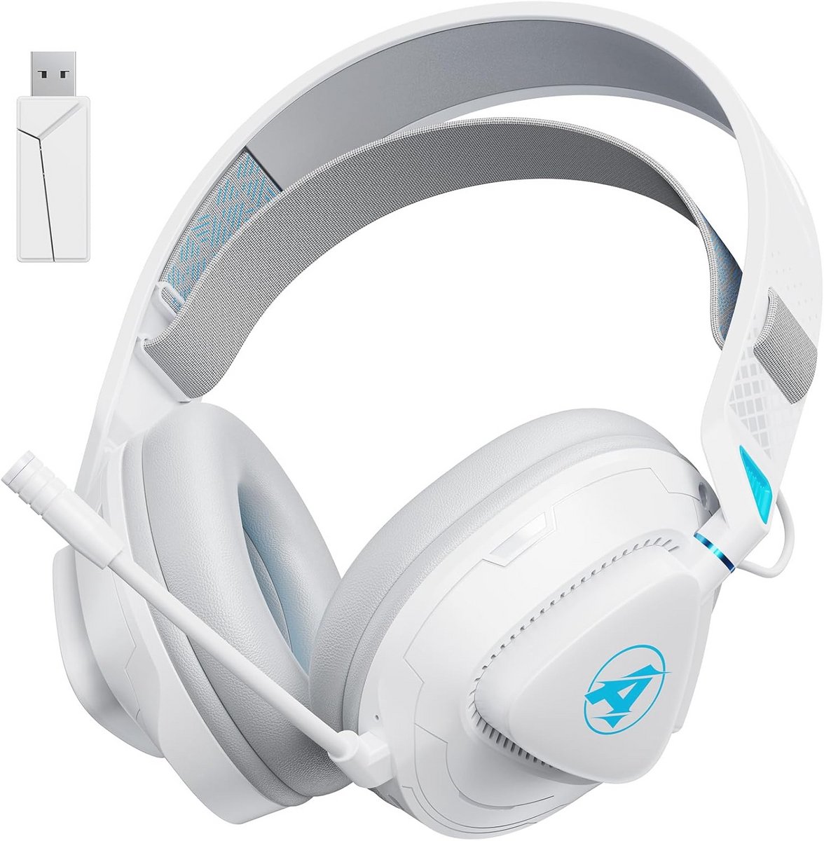 Draadloze Gaming Headset - Lichtgewicht Bluetooth Hoofdtelefoon met Ruisonderdrukking en 50 Uur Batterijduur