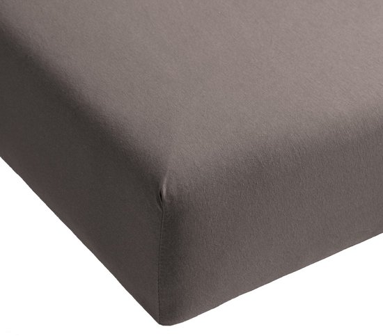 Hoeslaken Jersey Katoen - Antraciet - 140x210