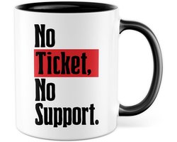 Mok No Ticket No Support - Grappige Systeembeheerder en Programmeur Mok - Toveraar Thema - Dubbelzijdig Bedrukt - 350ml - voor Koffie en Thee