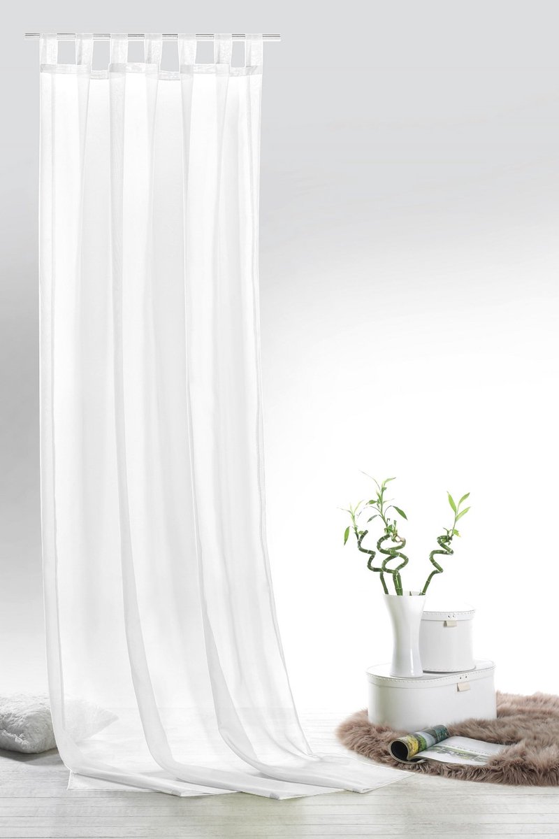 Unyqoos Transparant voile gordijn in diverse stijlen en kleuren voor elk interieur 2,45L x 0,6B Wit