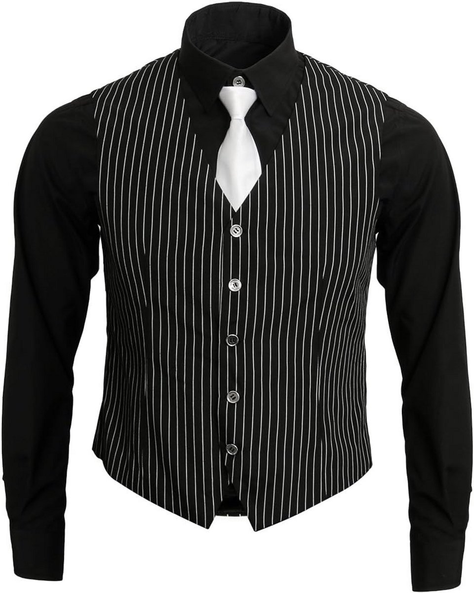 Jaren 20 Gangsterkostuum met Vest, Stropdas en Hoed - Vintage Look voor Feesten