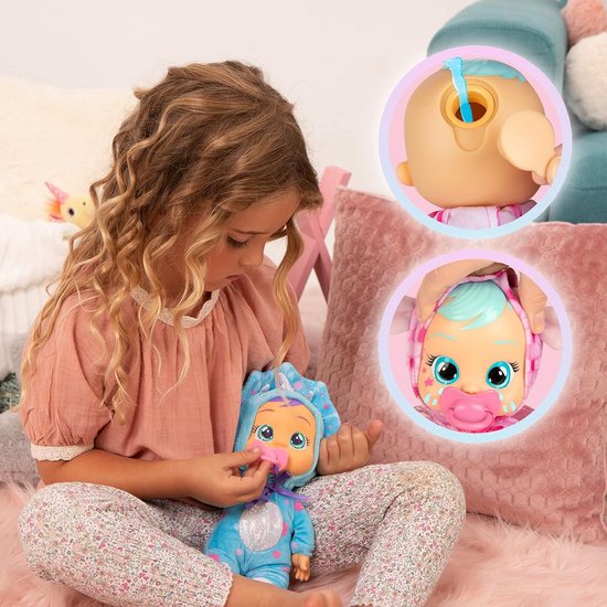 25 cm Cry Babies Tiny Cuddles Dotty babypop - echte tranen - zwart wit — afbeelding 4
