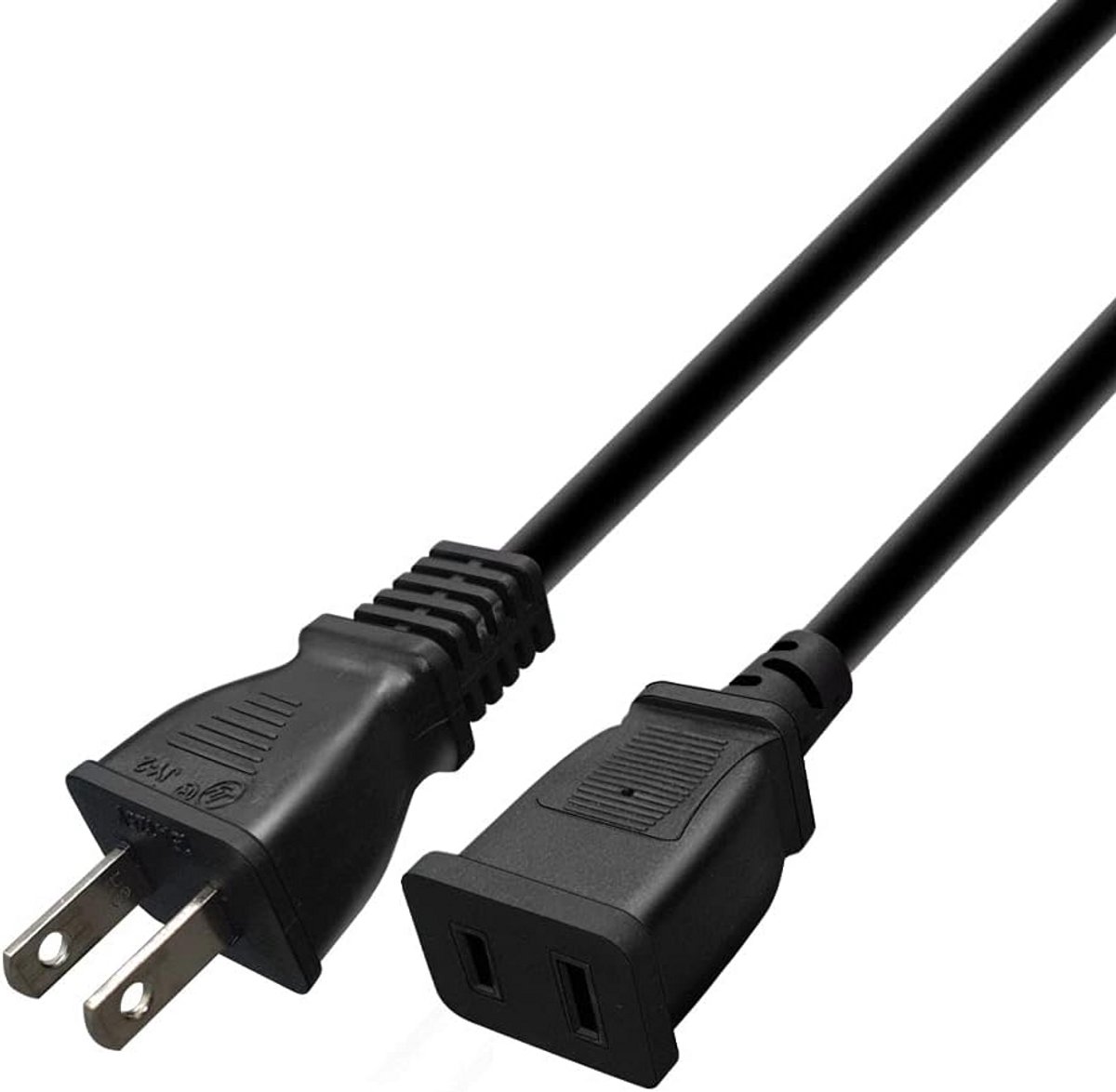 Verlengkabel adapter 2-aderig 125V 15A 3 meter - geschikt voor niet-gepolariseerde stopcontacten en vintage apparaten
