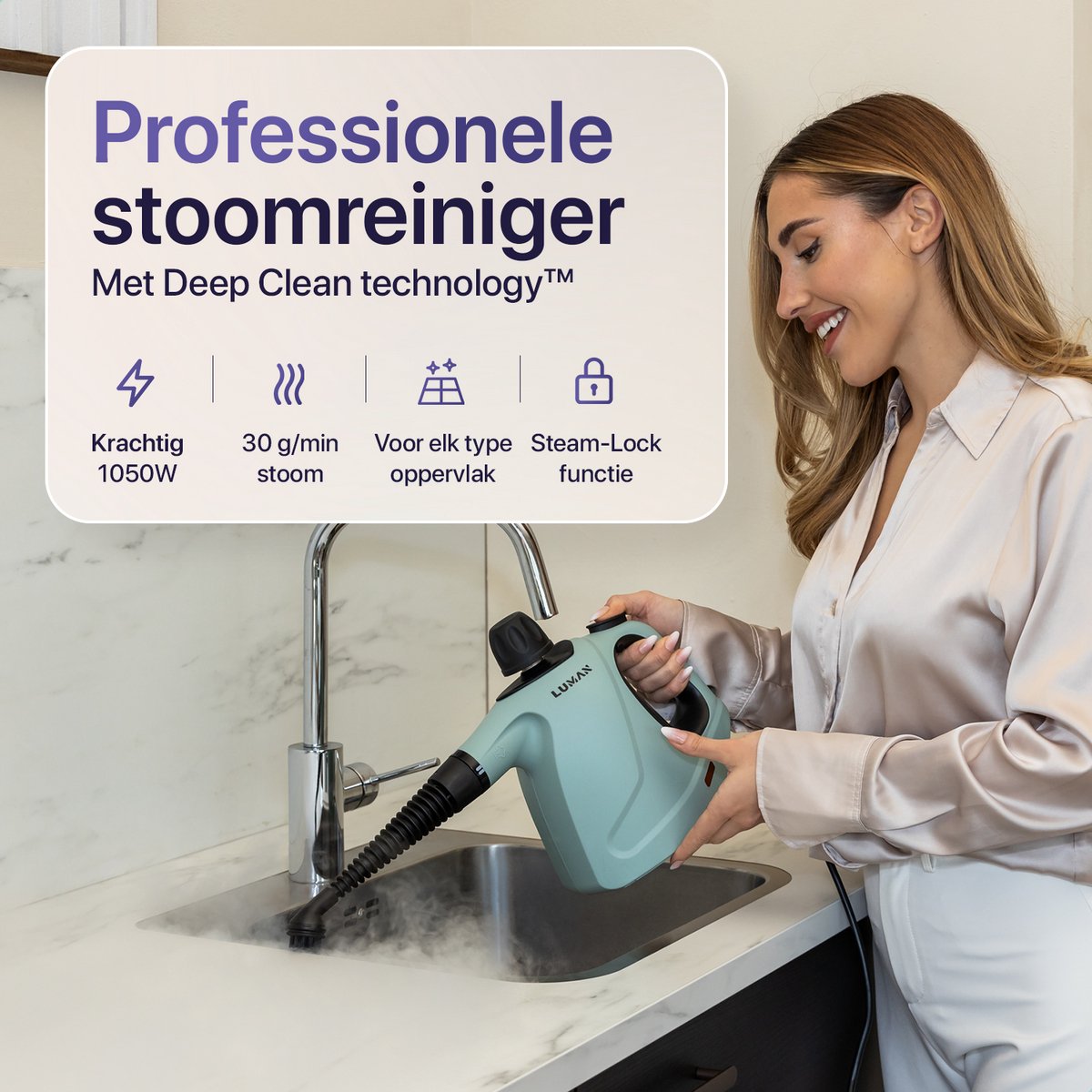 LUMAN 16 in 1 Stoomreiniger C3 - Steam Lock Functie thumbnail 2