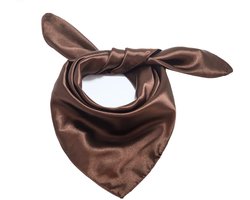 Emilie Scarves - sjaal - satijn - bruin - vierkant 60*60 cm