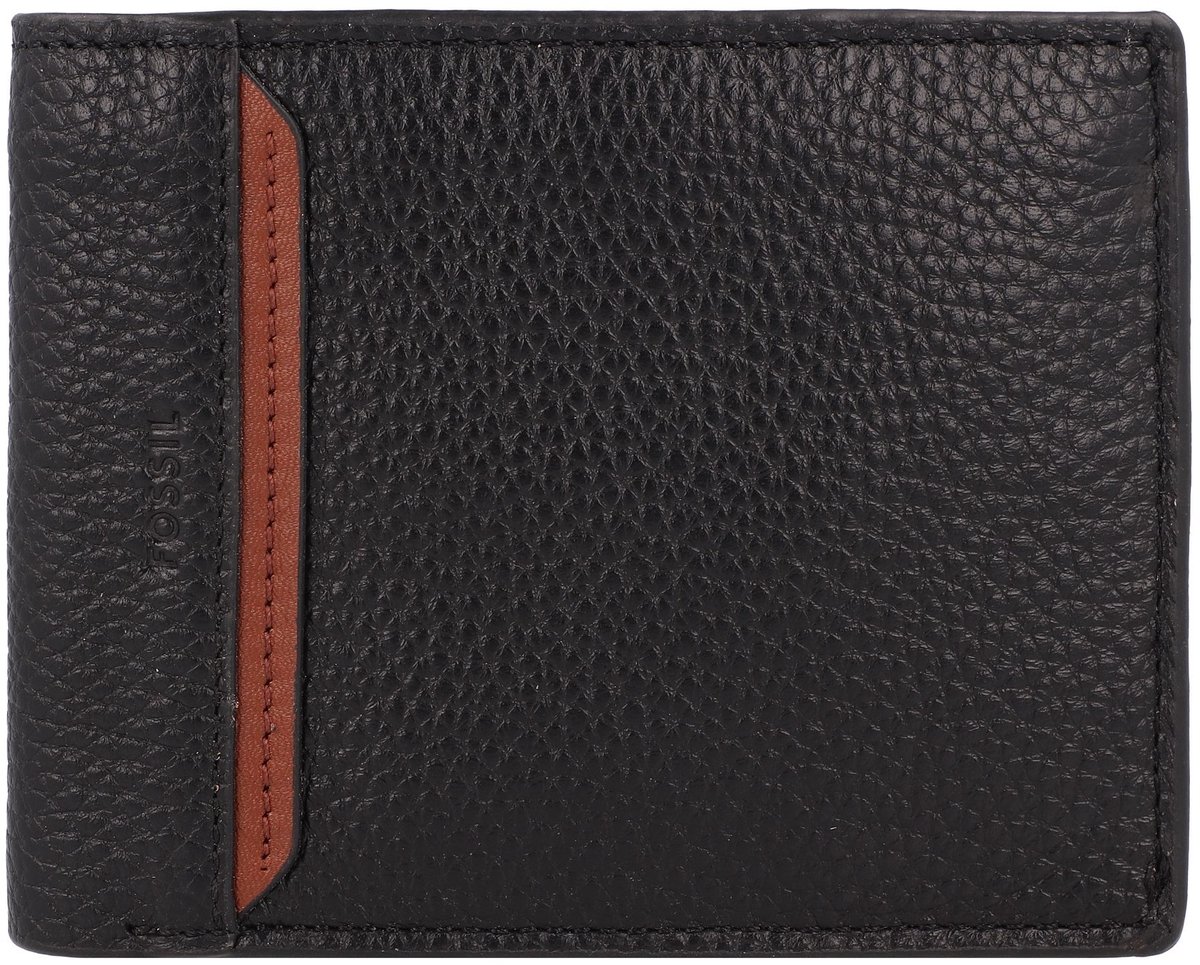 FOSSIL Portemonnee Huntington Bifold With Flip ID Black Zwart