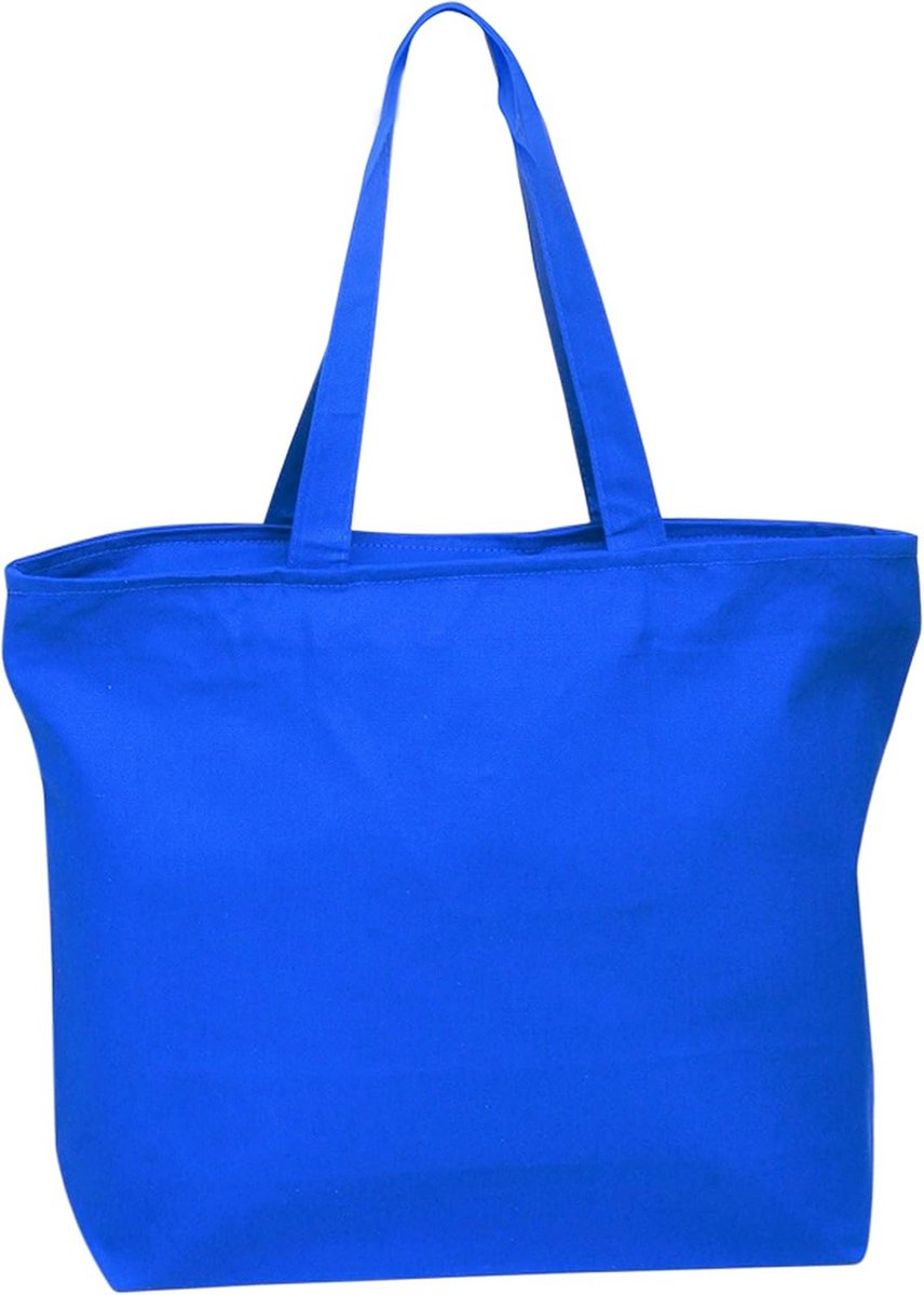 Grote Zware Canvas Tas met Rits voor Strand, Winkelen en Reizen