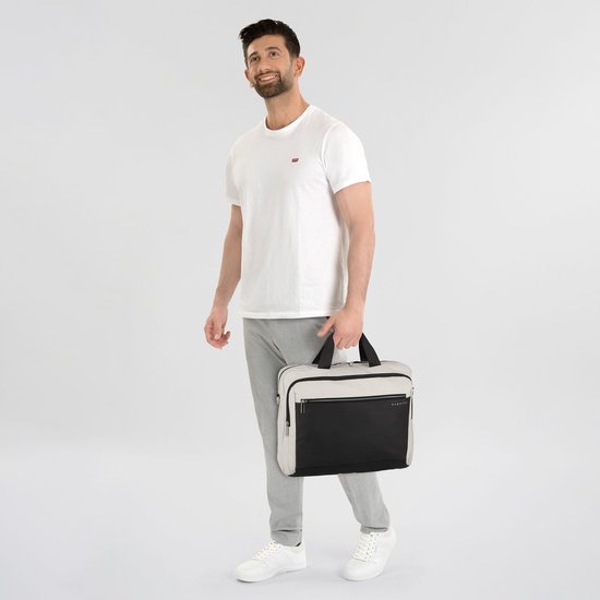 bugatti Afzonderlijke gevallen Laptoptas met laptopvak Sera Workbag Light Grey Lichtgrijs