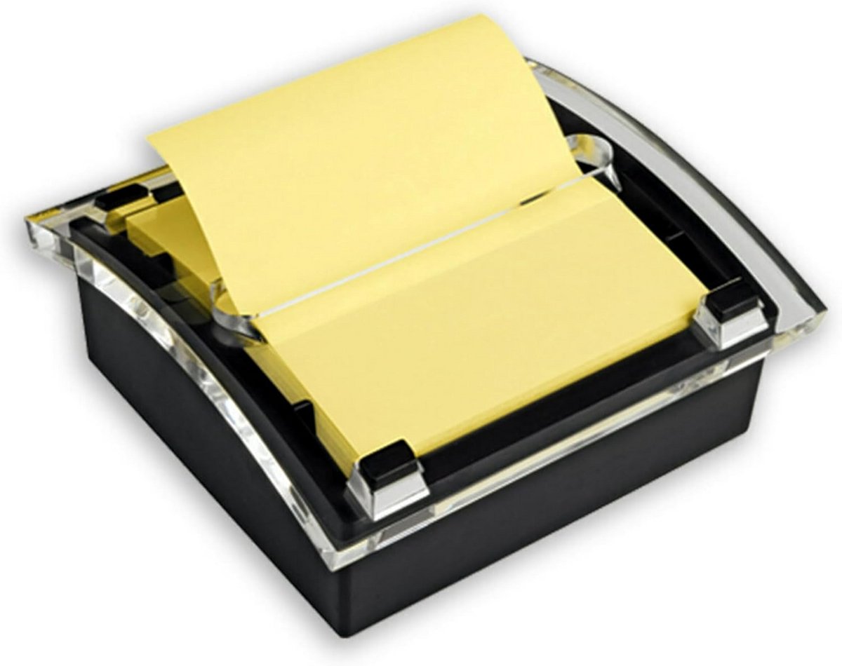 Pop-Up Notities Dispenser 3 x 3 Inch – 50 Vel, Zwart/Transparant
