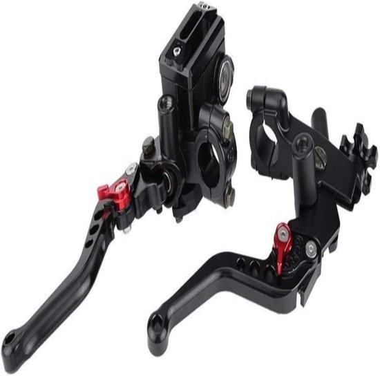 Universeel Motorfiets Rem- En Koppelingshendel Set – CNC Aluminium, 22mm, 6-standen Verstelbaar, Zwart, Voor De Meeste Motoren 5 miniatura