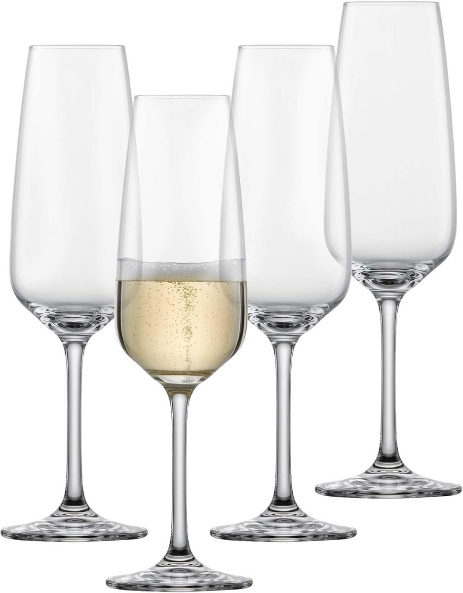 Set van 4 Tijdloze Champagneglazen Tulp Met Mousseerpunt