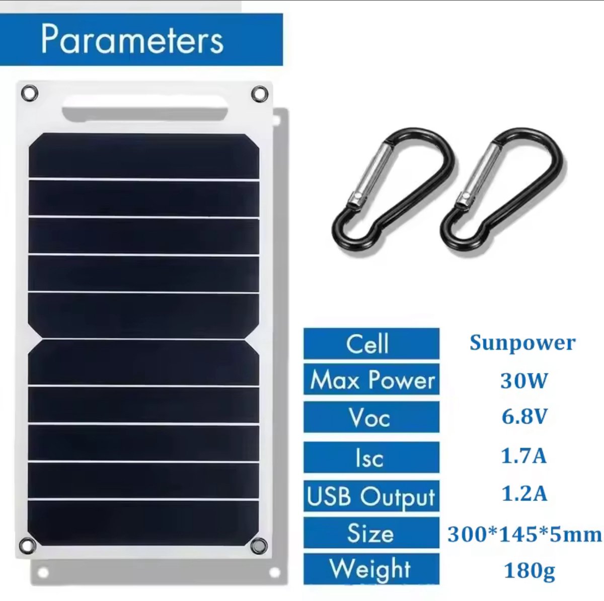 30W USB Zonnepaneel | Waterdicht IP65 | Outdoor Wandelen & Kamperen | Draagbare Oplader voor Smartphone & Powerbank | 6.8V Zonnepaneel Charger – foto 3