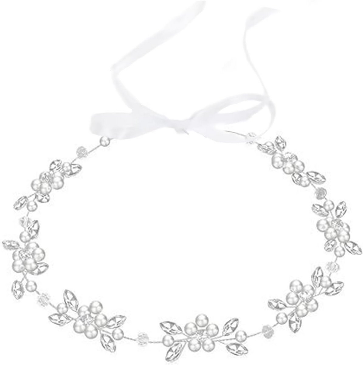 Elegante Parel Haarband Meisjes Bruiloft Communie Doop – Bloem Haaraccessoire