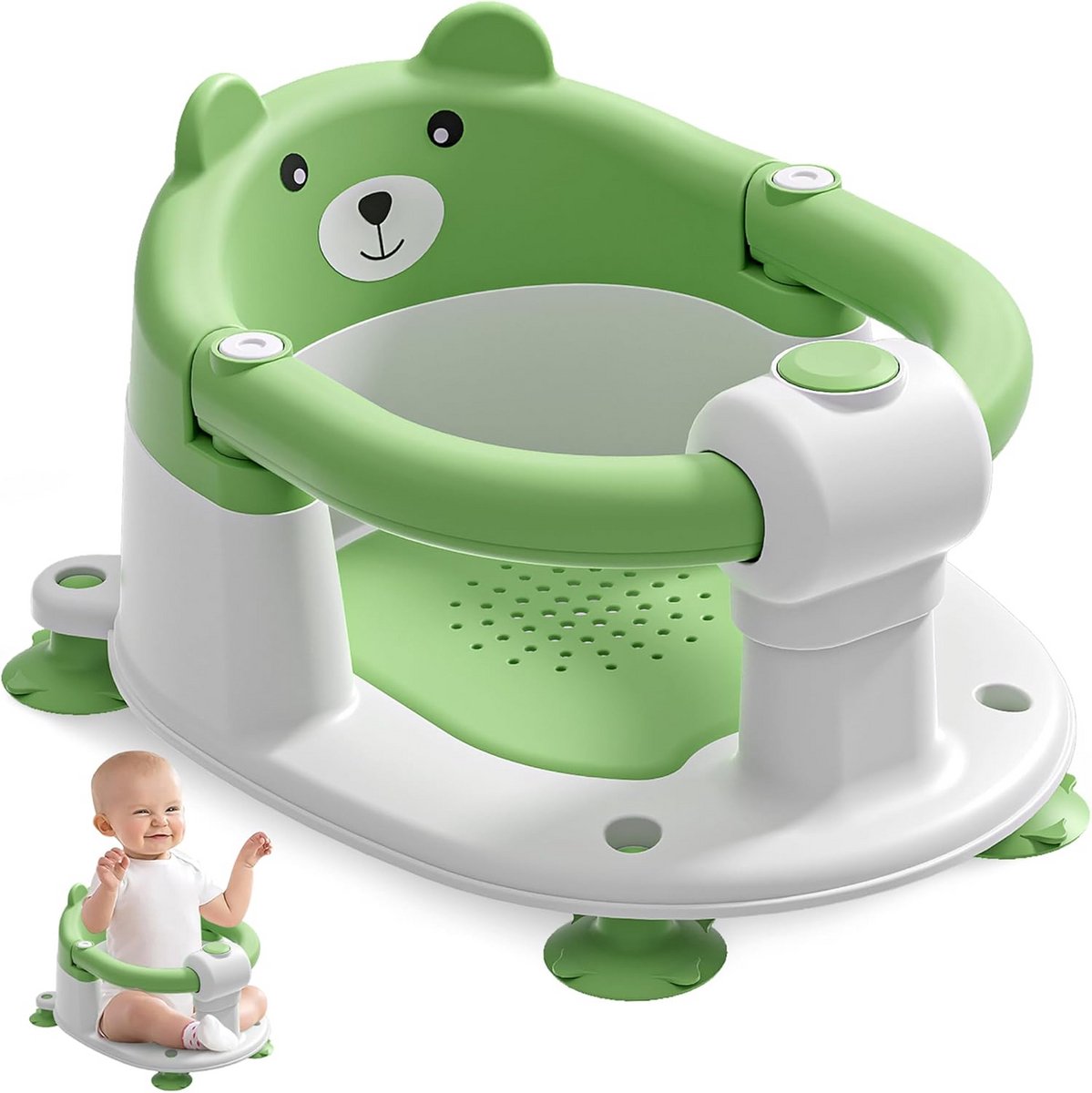 Veilig Babybadzitje met Zuignappen voor baby's vanaf 6 maanden - Antislip en Comfortabel