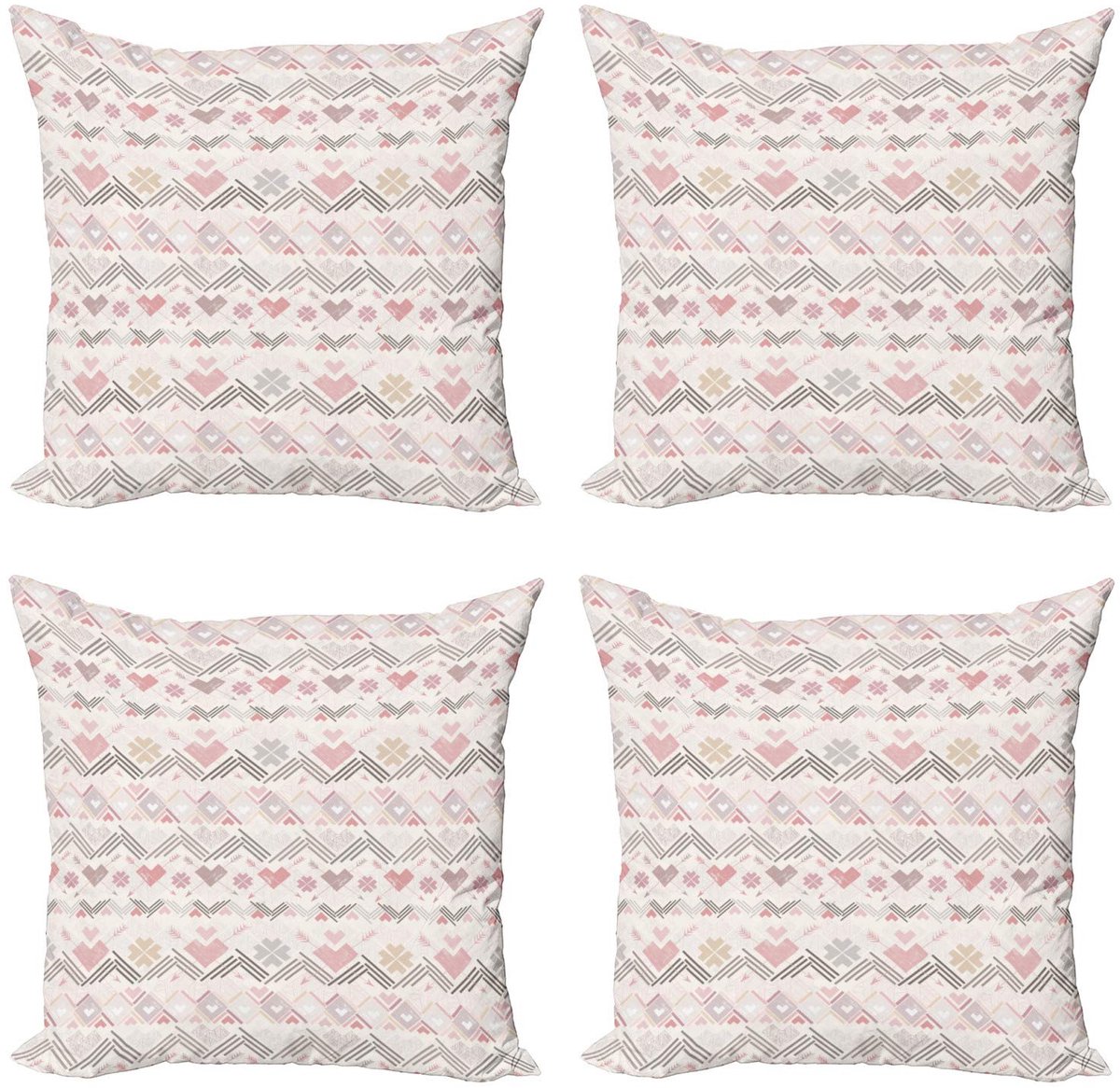 ABAKUHAUS Pastel Kussenhoes Set 4x40 cm – Dubbelzijdig bedrukt – Microvezel Multicolor