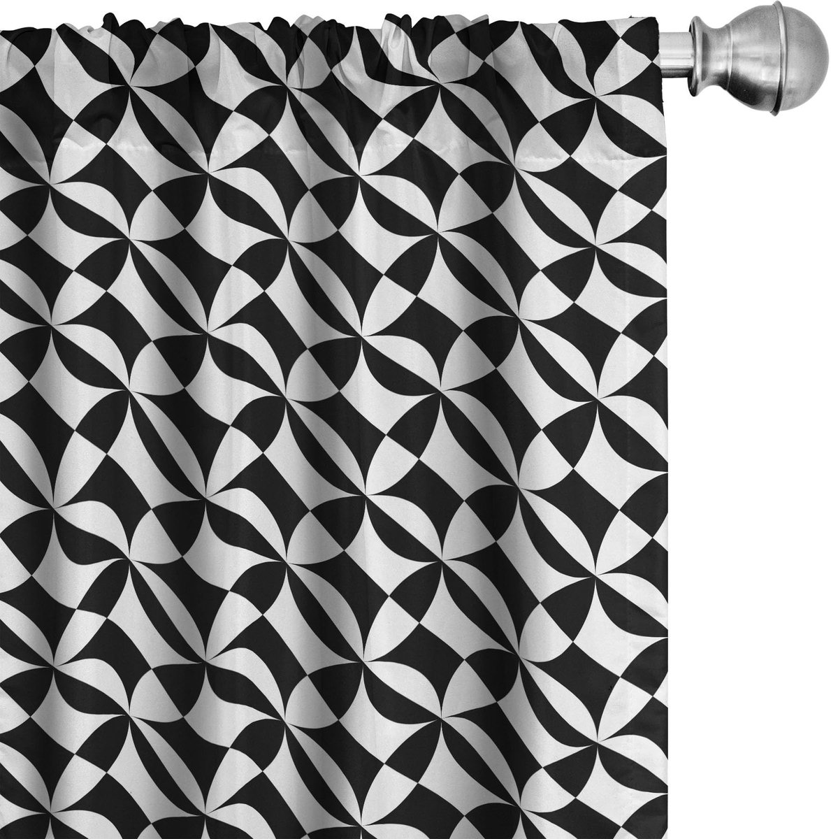 ABAKUHAUS Gordijnen – Geometrisch diagonaal – 2x75x225 cm – kolengrijs Kohlengrau