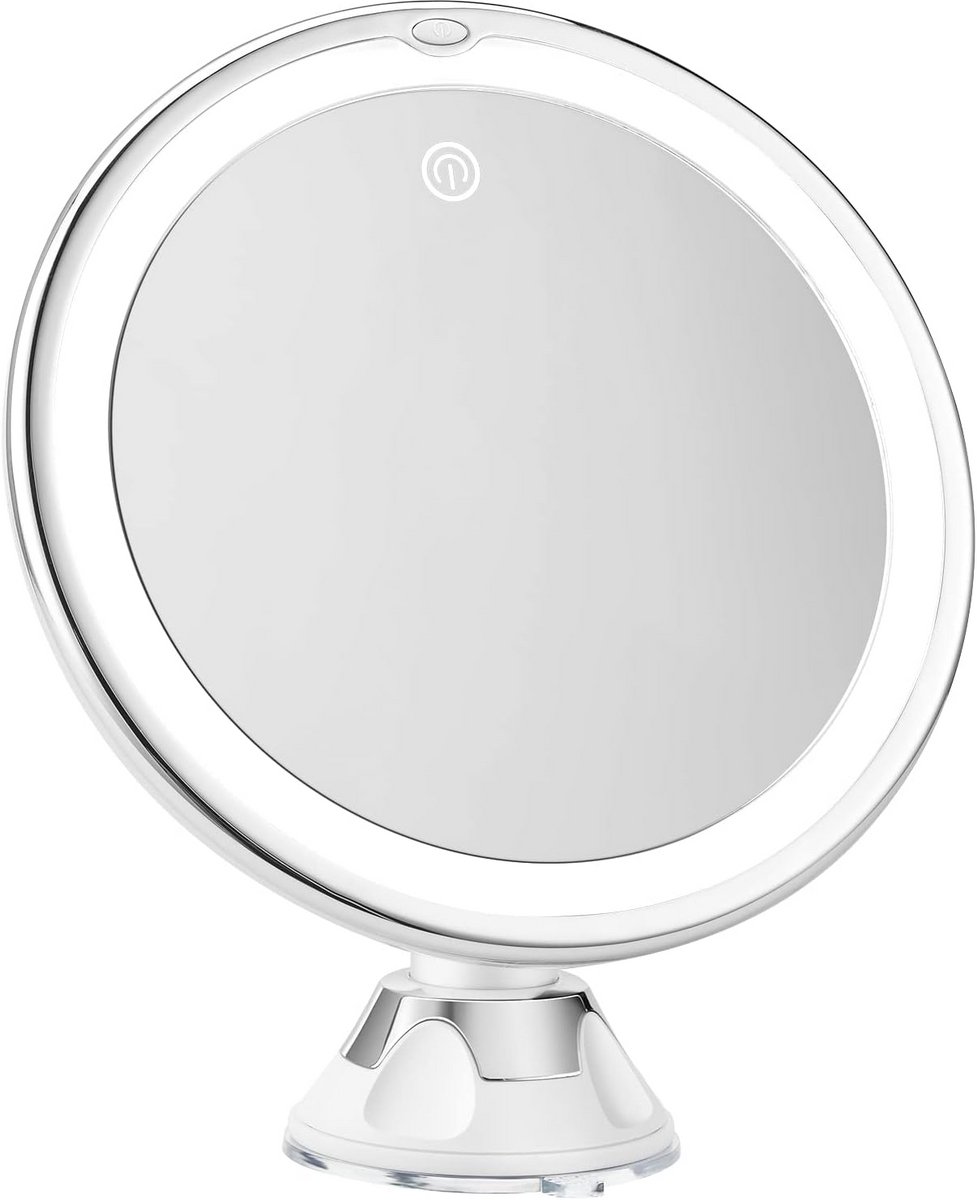 Vergrote Make-up Spiegel 10x met Verlichting en Zuignappen