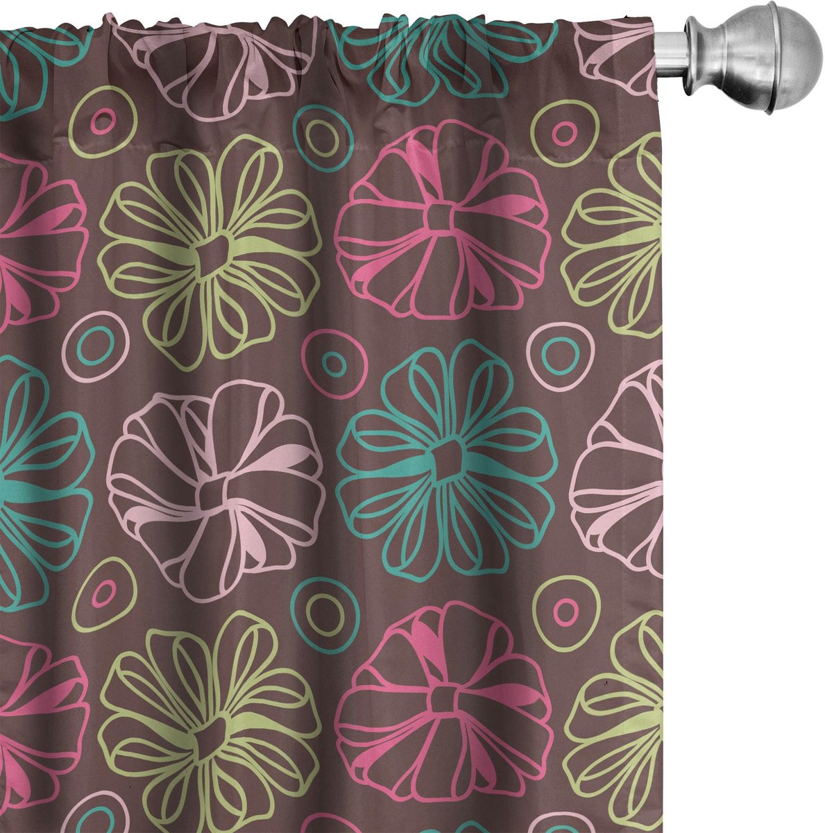 ABAKUHAUS Gordijnen – Veelkleurig 2-delige set 75x225 cm – microvezel Mehrfarbig