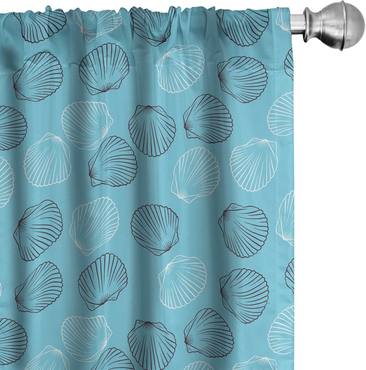 ABAKUHAUS Kustgordijnen – 2-delige set 75 x 175 cm – microvezel, halfverduisterend, licht azuurblauw Pale Azure Blau Weiß