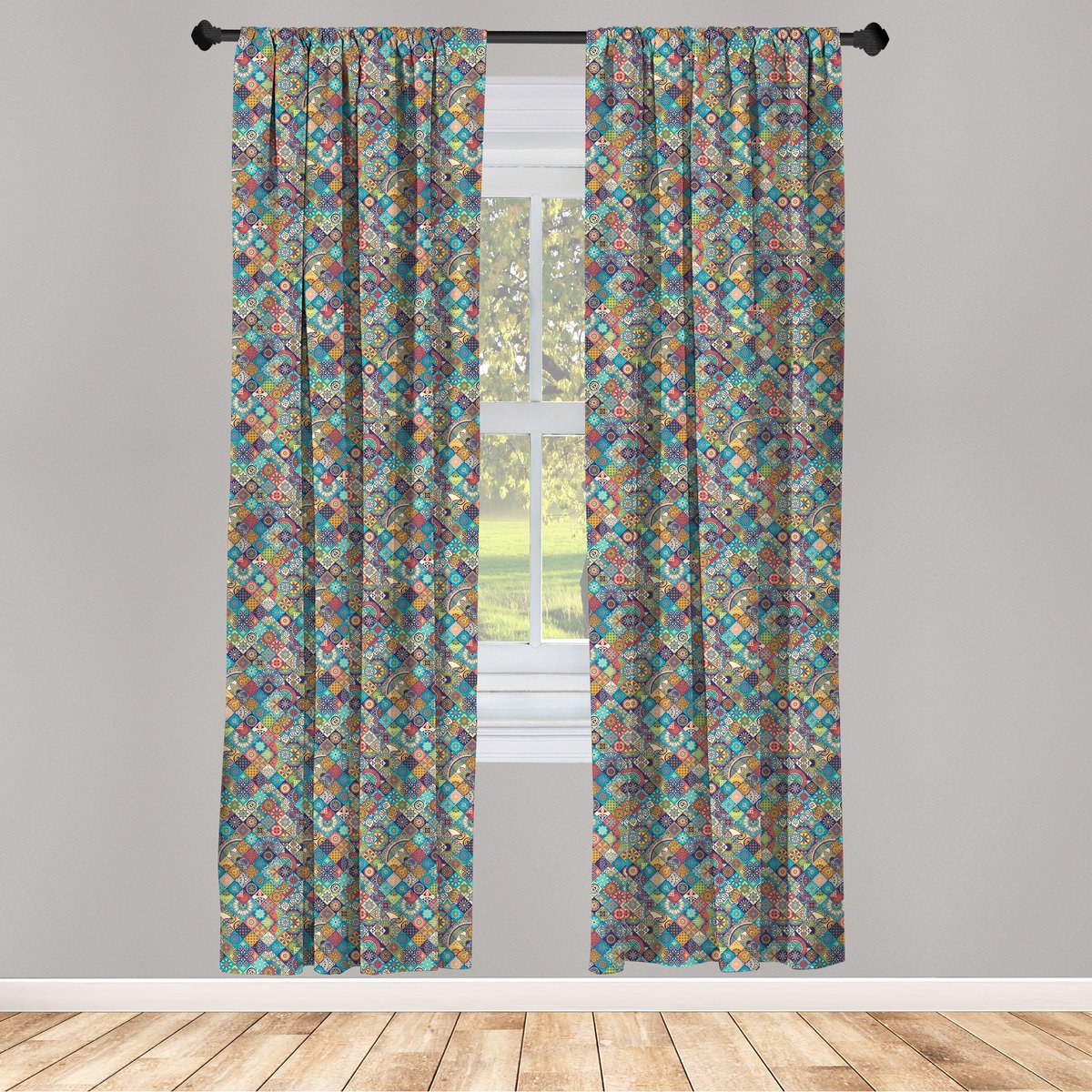 Abakuhaus Boheemse Gordijnen – 2-delige 75x225 cm – Licht multikleur