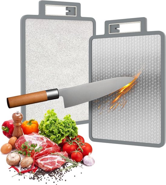 Snijplank Keuken - 40x25 cm RVS 304 Dubbelzijdige Antibacteriële