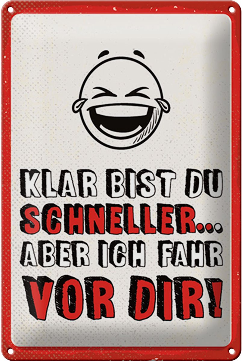 Blechschild Spruch 12x18 cm Schneller vor dir Schild
