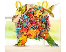 Candala Vogelspeelgoed, parkietenspeelgoed, foerageerspeelgoed voor vogels, grasmat, klimwand voor parkiet, papegaai, valkparkiet, kool, dwergpapegaai, parkietenkooi, kleine tot middelgrote vogels (twinkle