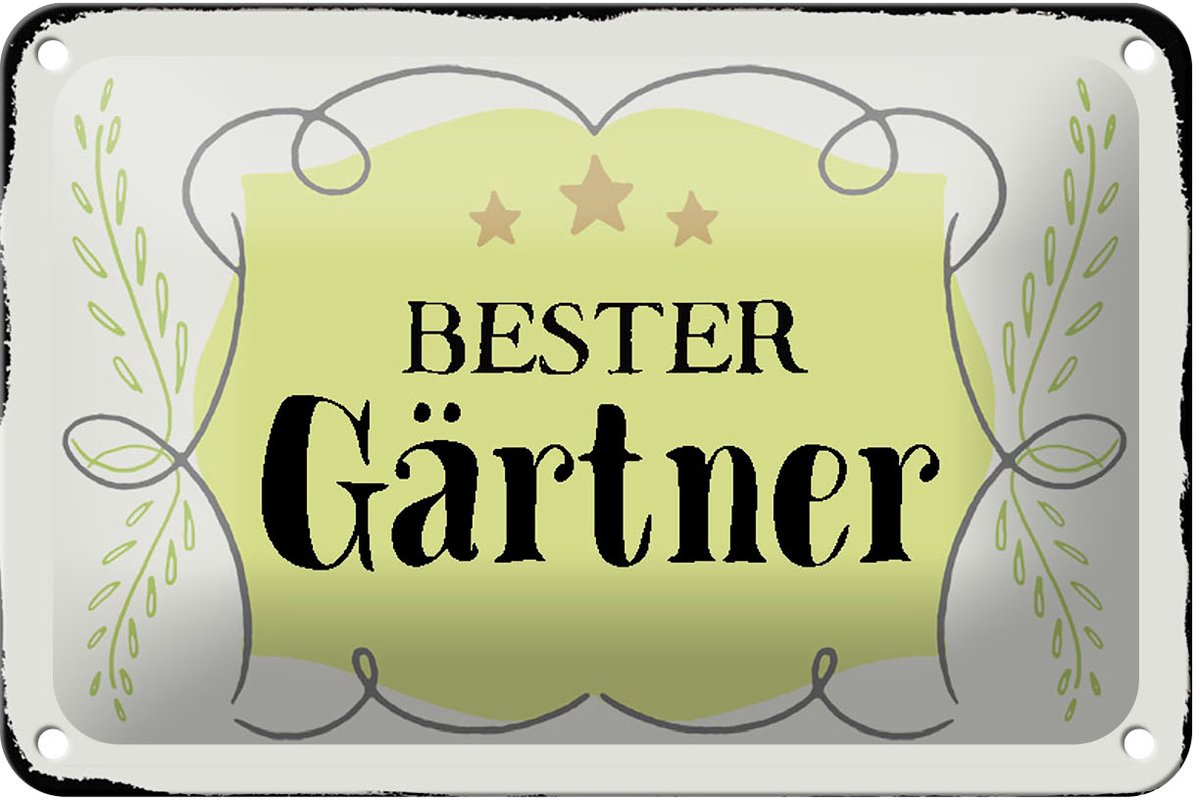 Blechschild Spruch 18x12cm bester Gärtner Schild