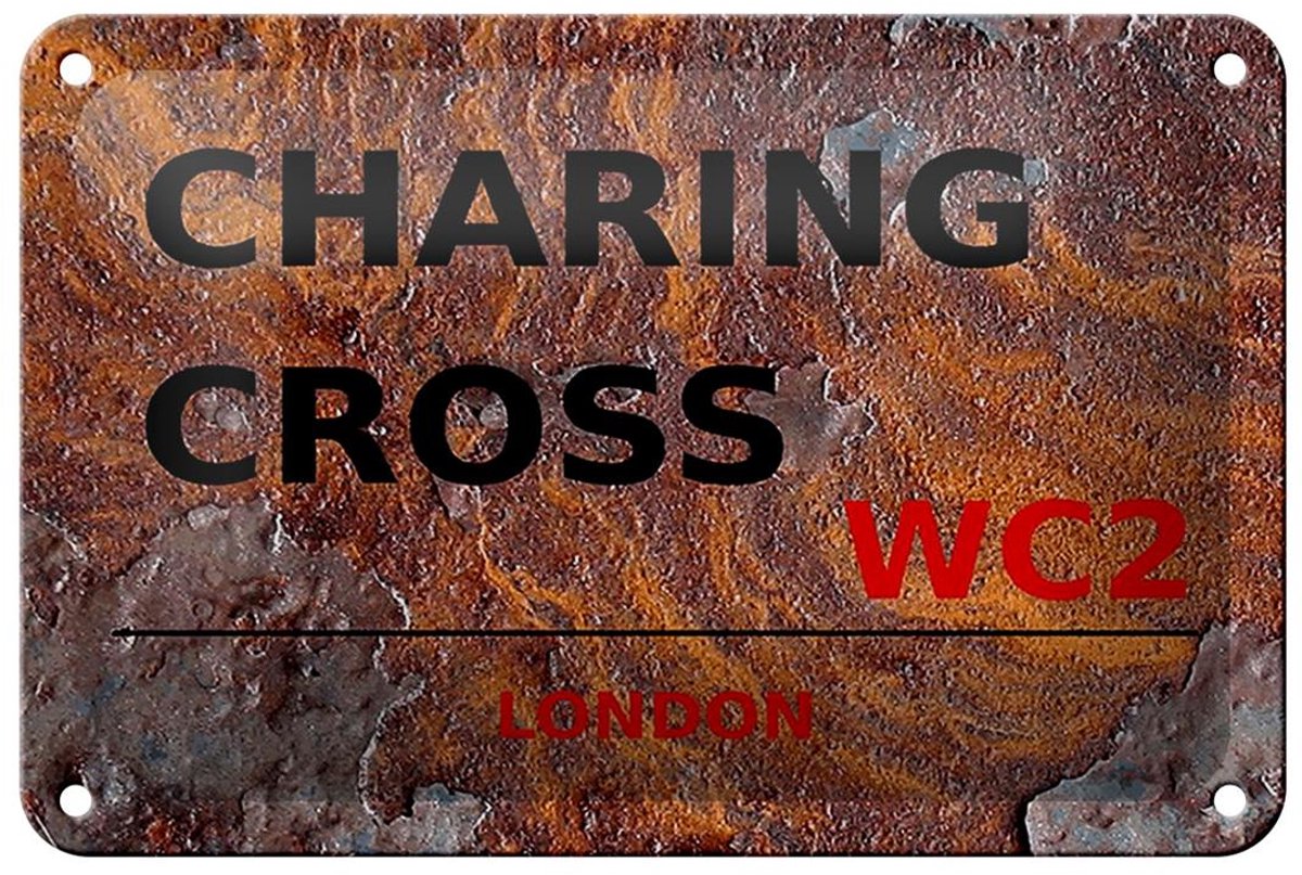 Blechschild London 18x12cm Charing Cross WC2
