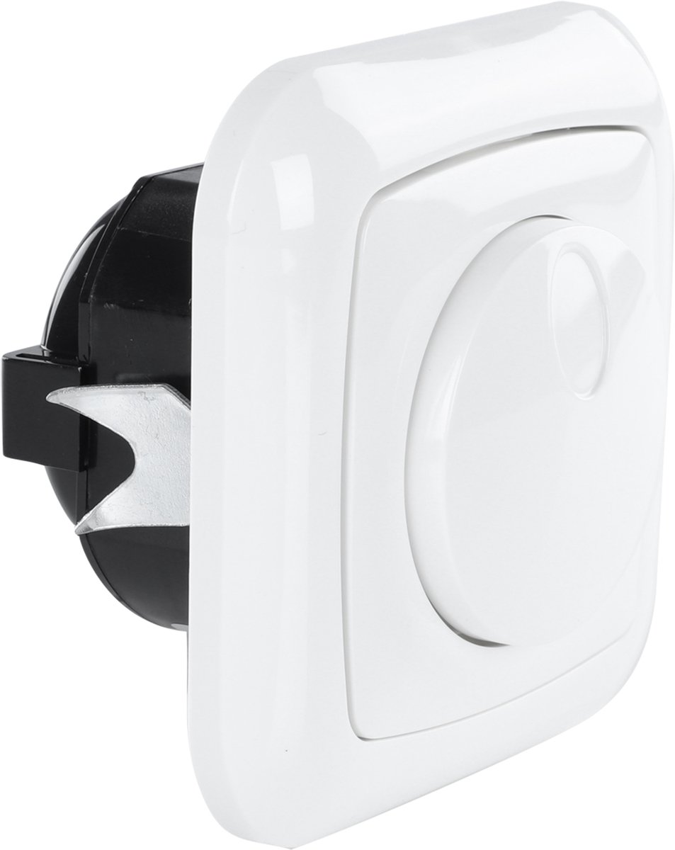 Q-Link dimmer - inbouw - LED - 3-60W - druk-wissel - met afdekraam - polarwit