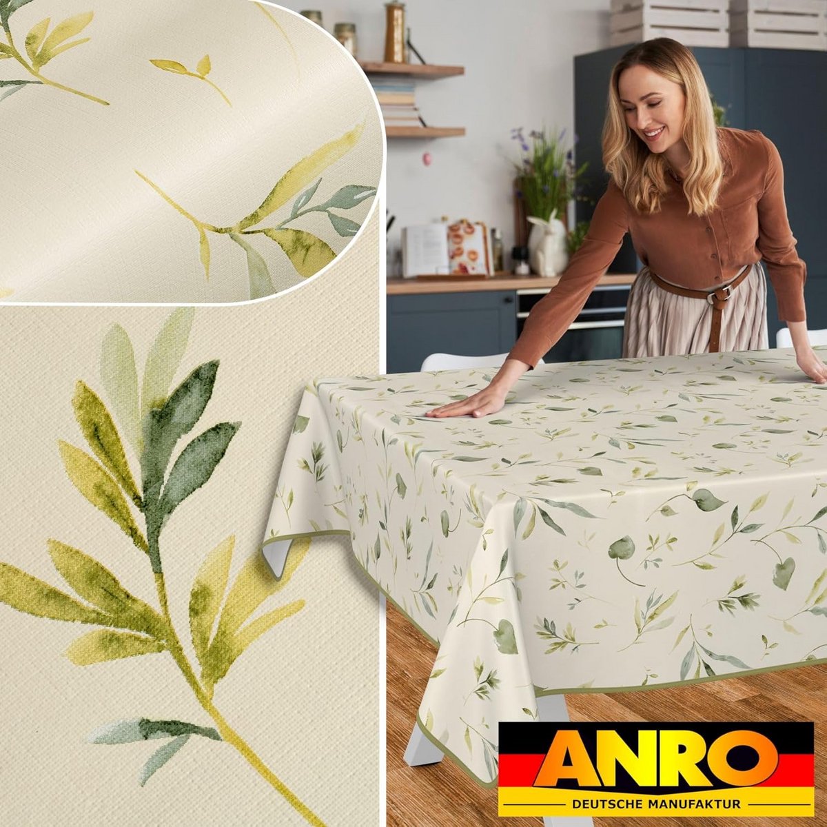 Wasbaar Tafelkleed Olieverf Bloemenpatroon Waterafstotend 240x140 cm met Zoom