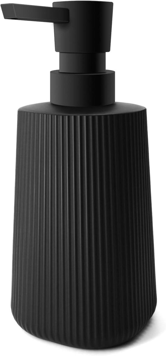 Zwarte Zeepdispenser van Glas - 250ml - Badkamer & Keuken Accessoire - Navulbaar en Geschikt voor Handzeep - Stijlvol Design (Zwart)