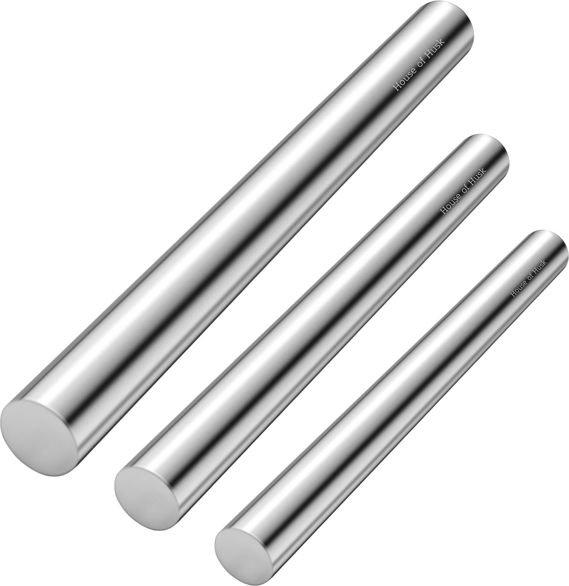 House of Husk RVS Deegroller Set - 3 Stuks - Antikleef - Rolstok - Bakken - 22 tot 32 Centimeter