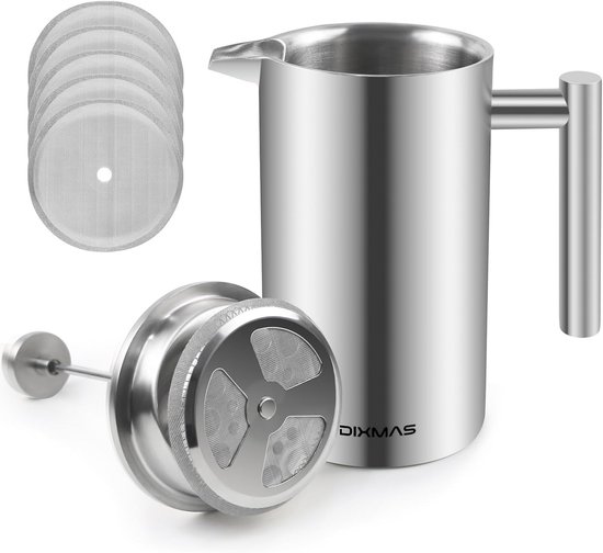 Premium French Press Koffiezetapparaat van roestvrij staal, dubbelwandig, geïsoleerd