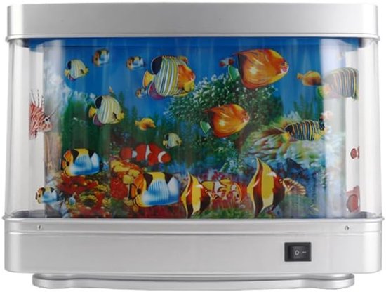 OKWISH Reguliere Aquariumverlichting - LED Sfeerlamp met Vissen - Decoratieve Aquariumverlichting - Nachtlicht met Ocean Dolfijn Effect - ABS - Wit van Merkloos — afbeelding 4