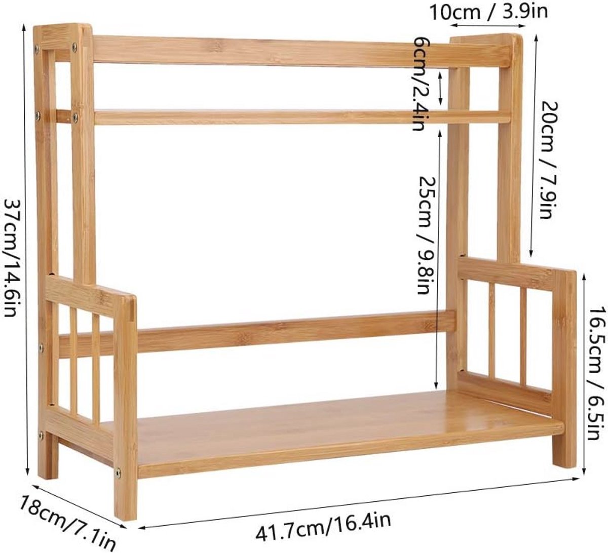 Multifunctionele Keuken Specerijenrek - Bamboo 2 Laags Keuken Organizer