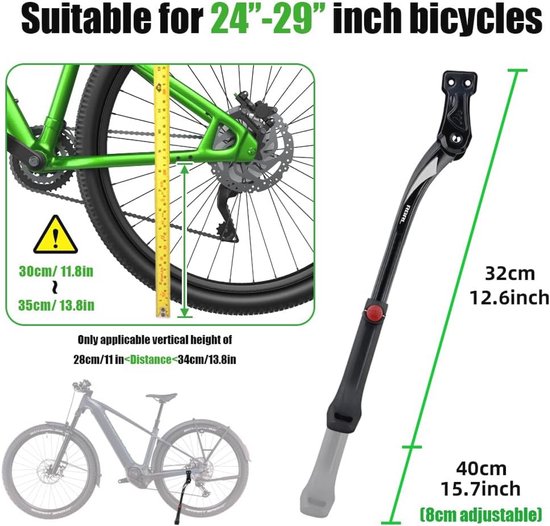 Oumuik Fietsstandaard 24-29 Inch – In Hoogte Verstelbaar – Voor E-bike, Mountainbike En Stadsfiets